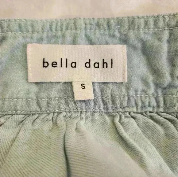 Bella Dahl Boutique denim linen Cotton blend sleeveless blouse beach summer blue - Picture 5 of 9